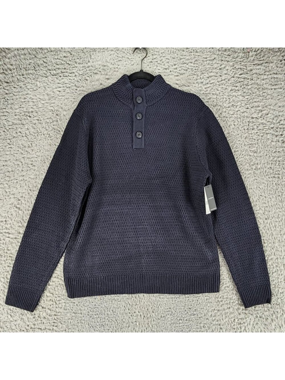 Liverpool Sweater Mens Medium Blue Long Sleeve 1/4 Button *NWT*